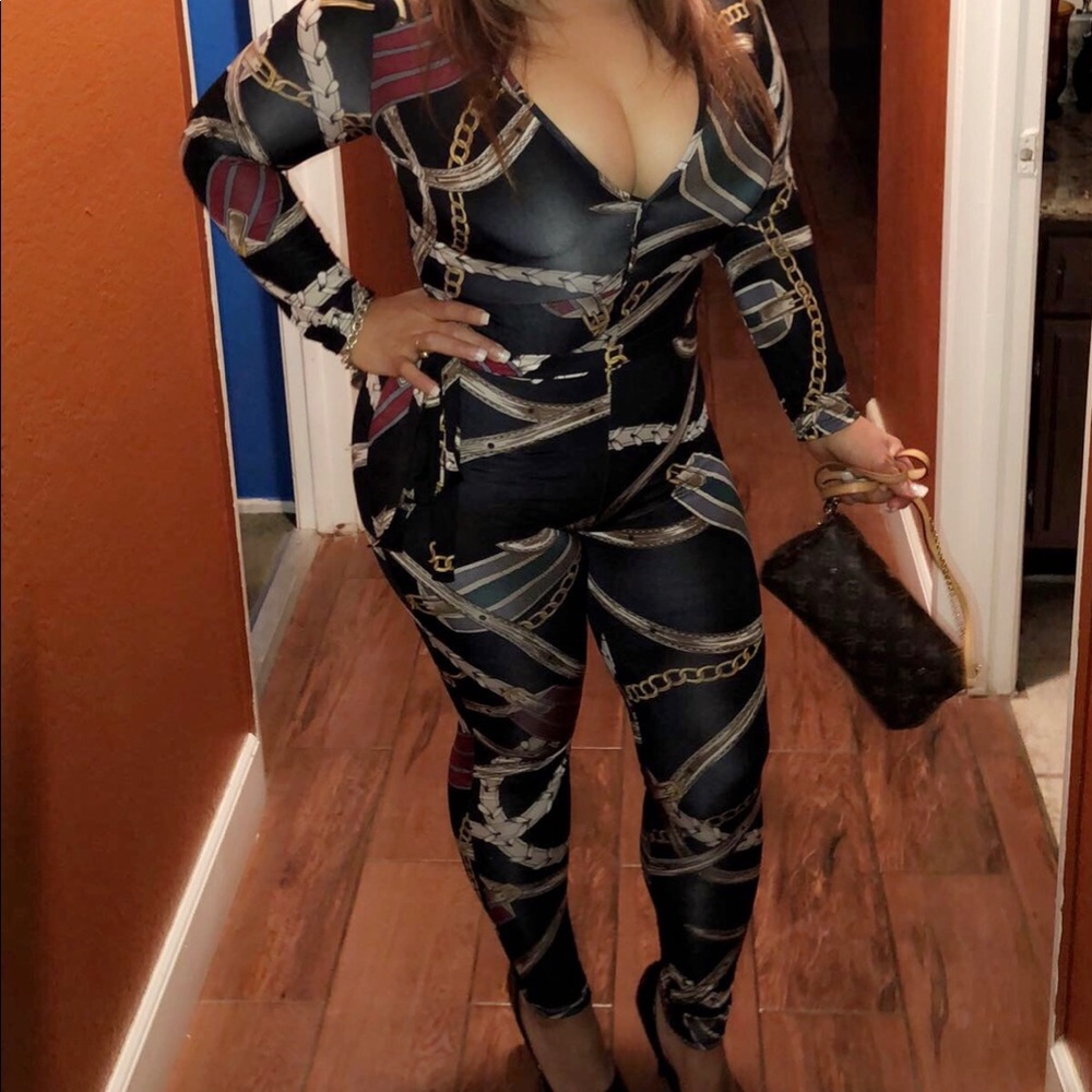 sexy chain jumpsuit